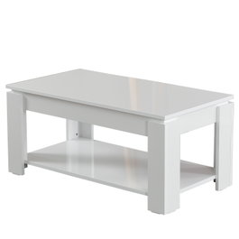 Hanah Home Mesa de Centro Shelf - Shiny White